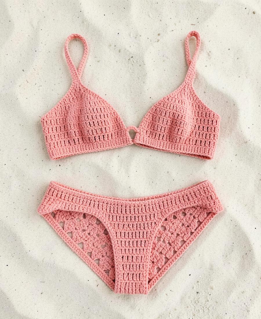 Coral Crochet Bikini